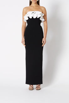 Crepe Knit Strapless Long Dress Black - Scanlan Theodore US