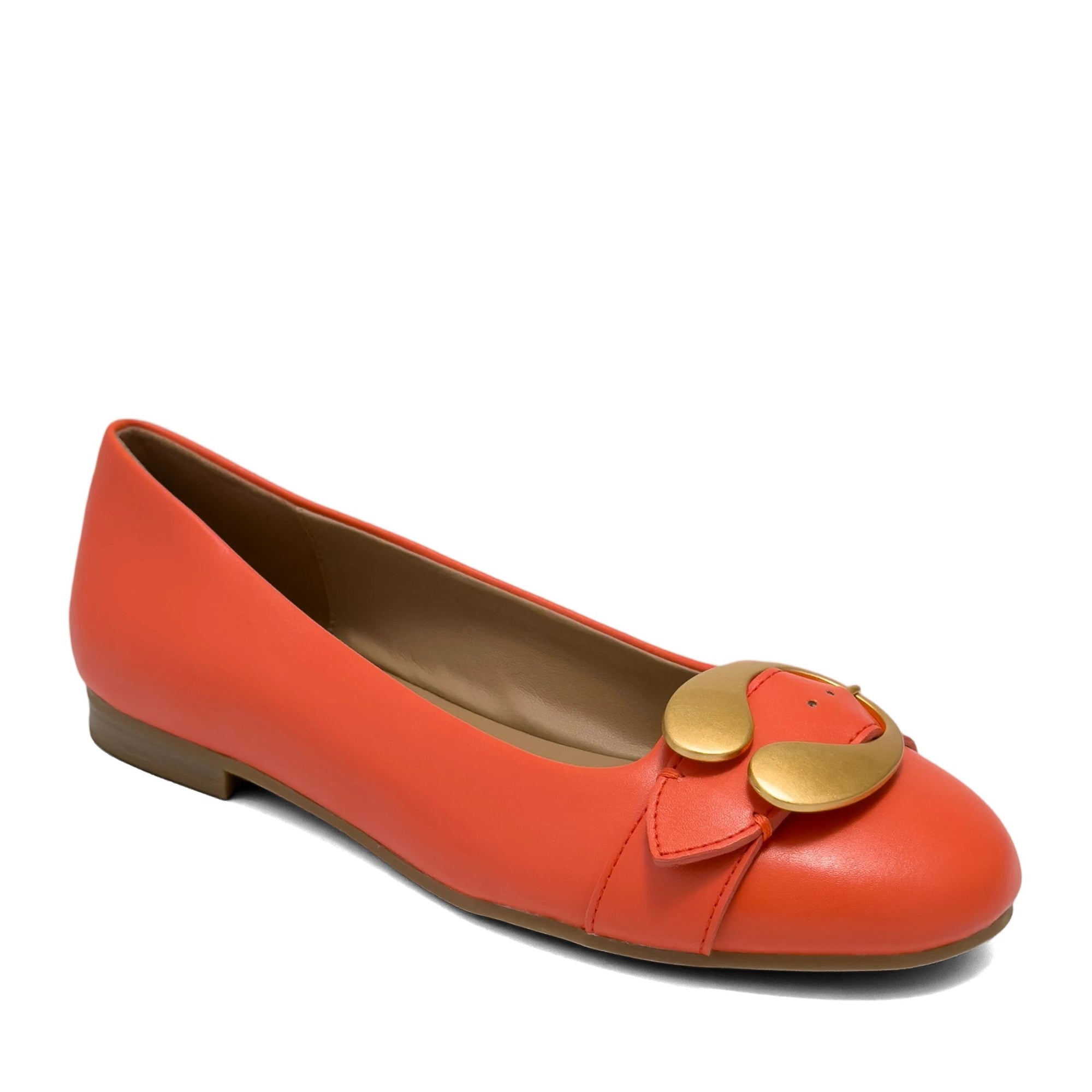 Paradise Casual Flat | Orange Faux Soft Nappa