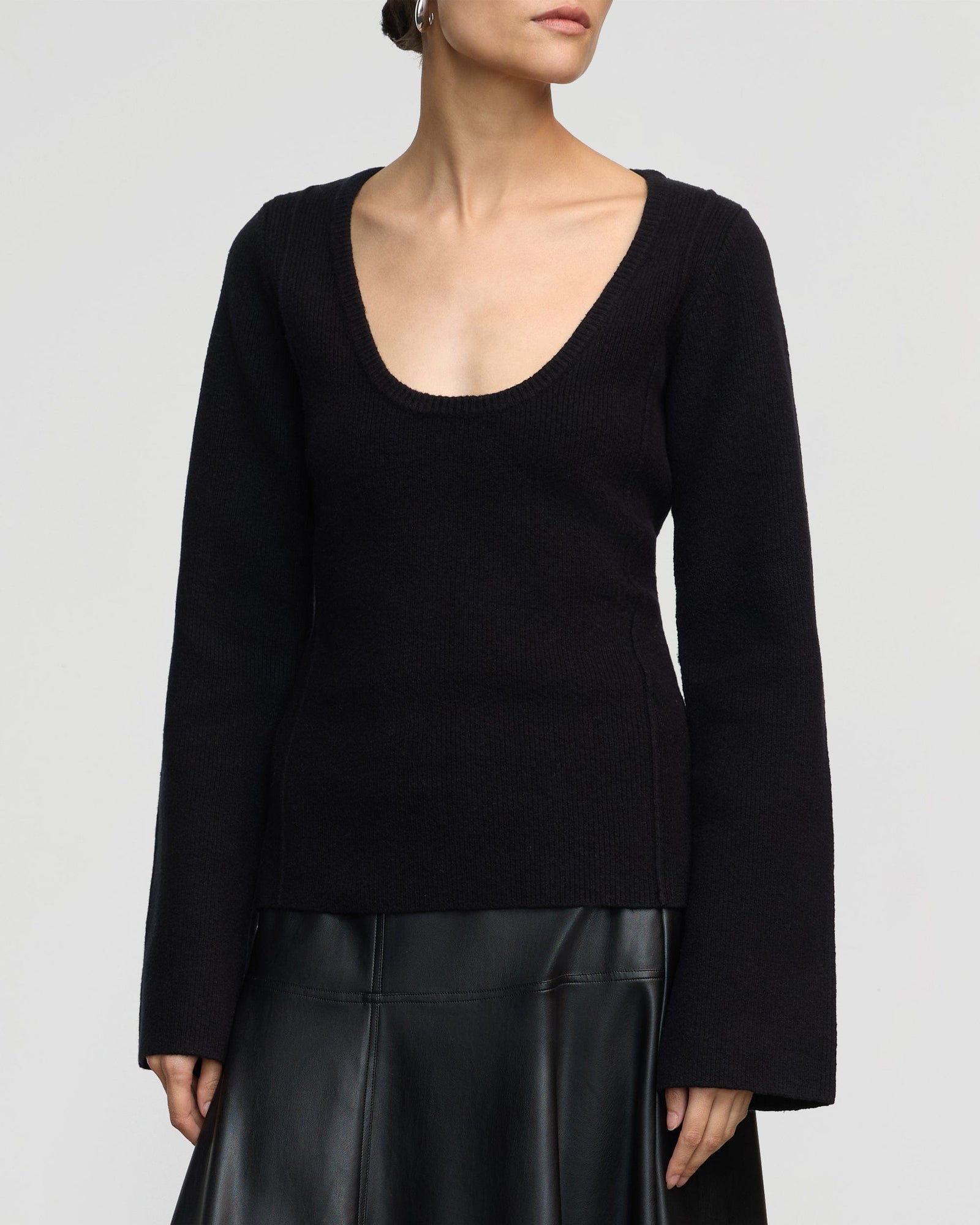 Charlotte | Camilla Seam-Detail Scoop-Neck Sweater in Size Extra Small