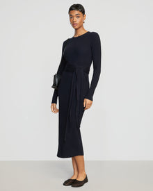 Simone | Carmen Ribbed Long-Sleeve Wrap Dress in Size Small