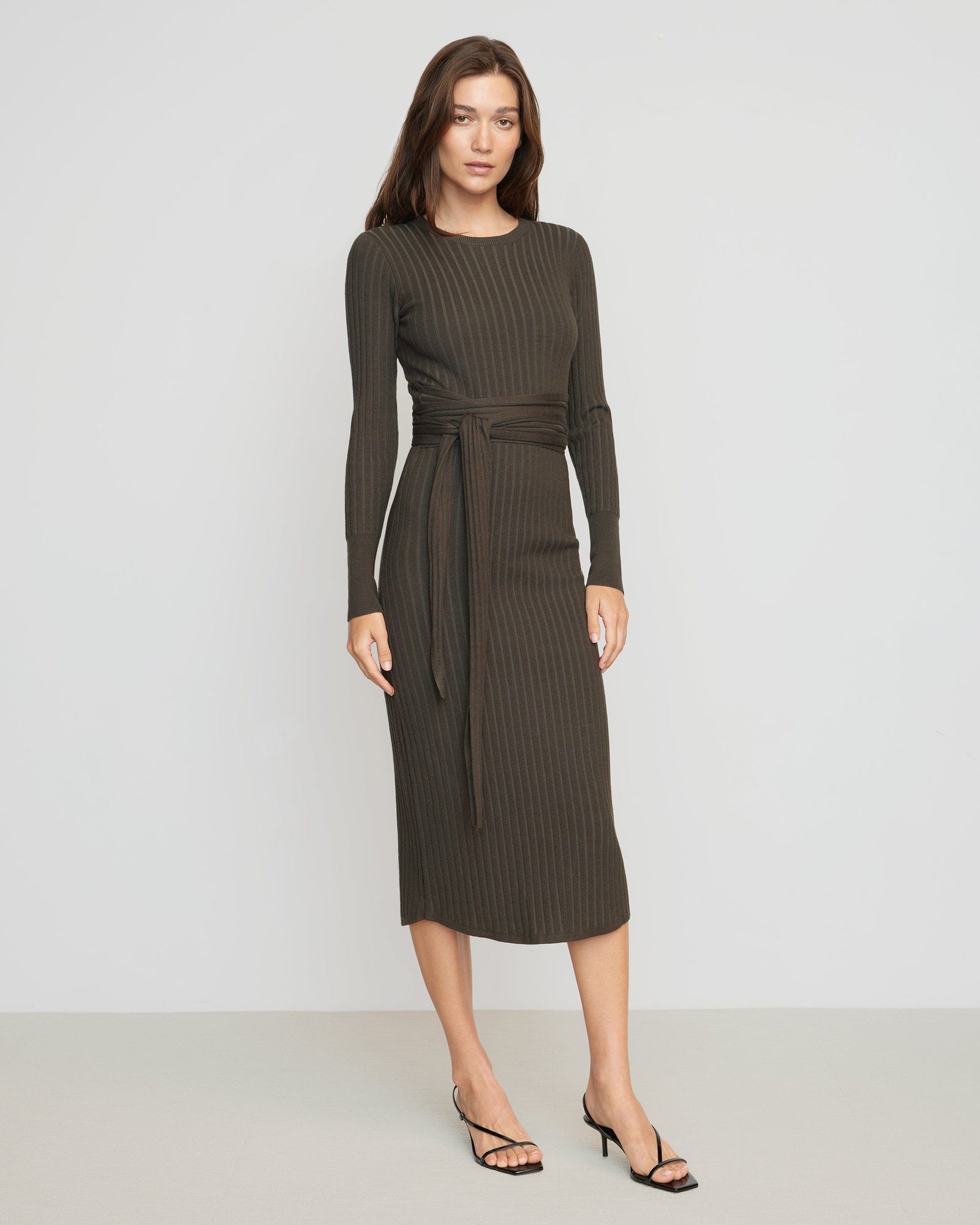 Carmen Tie-Front Ribbed Dress | Willow