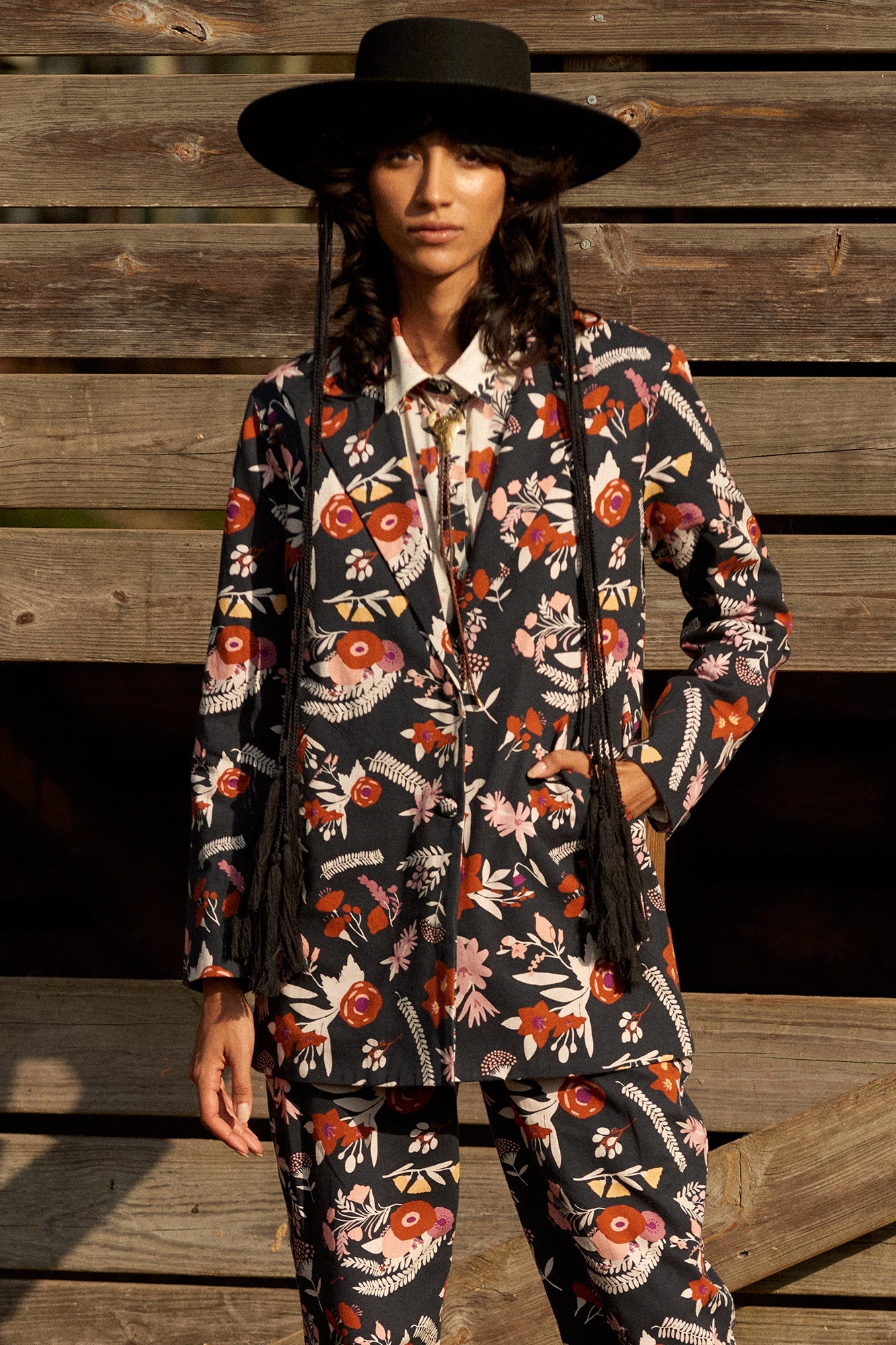 Alicia Blazer | Dusty Floral Black