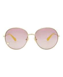 (Kids) Chloe Round Metal Sunglasses | Gold