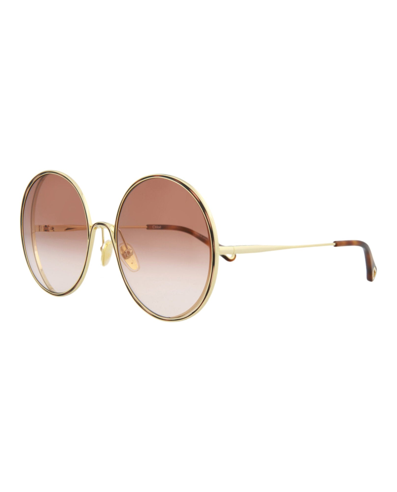 Chloe Round Metal Sunglasses | Gold