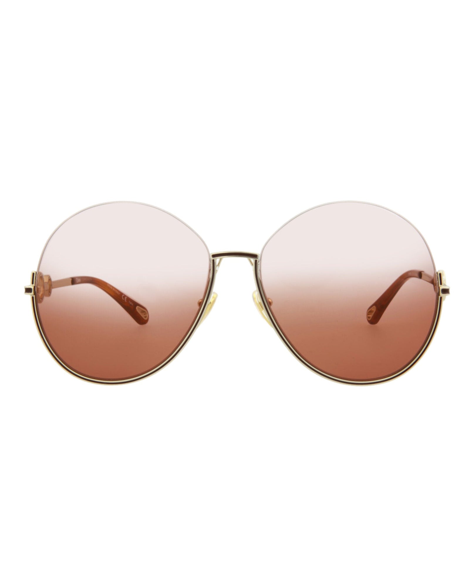 Chloe Round Metal Sunglasses | Gold