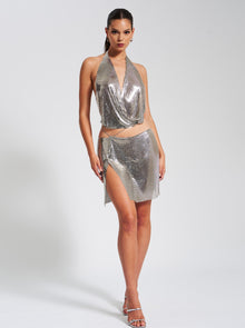 Shiema Copper Mesh Top | Silver