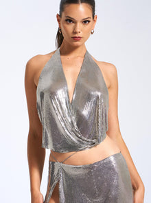 Shiema Copper Mesh Top | Silver