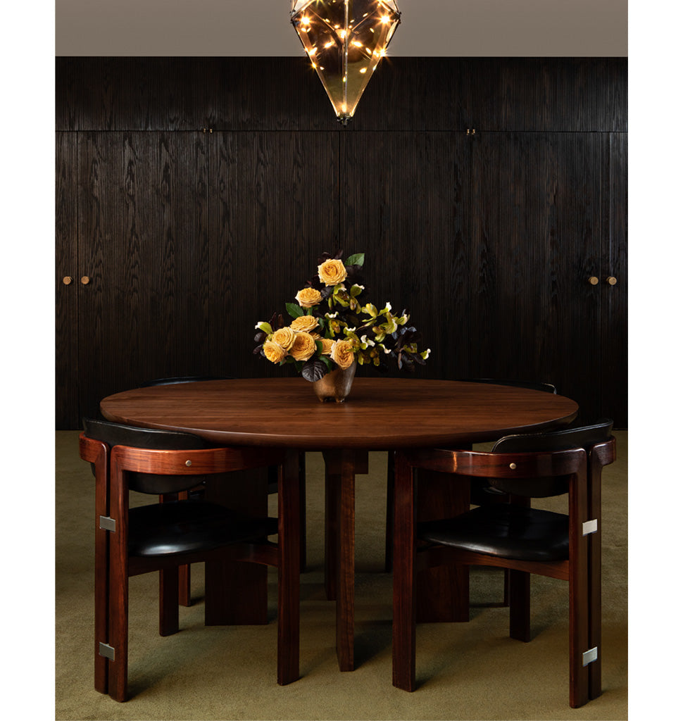 Chapter Table - 50 inch (Black Walnut) -- Roll & Hill Showroom, New York City. Image by Sarah Elliott
