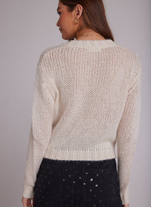 V-Neck Chunky Sweater - Alabaster