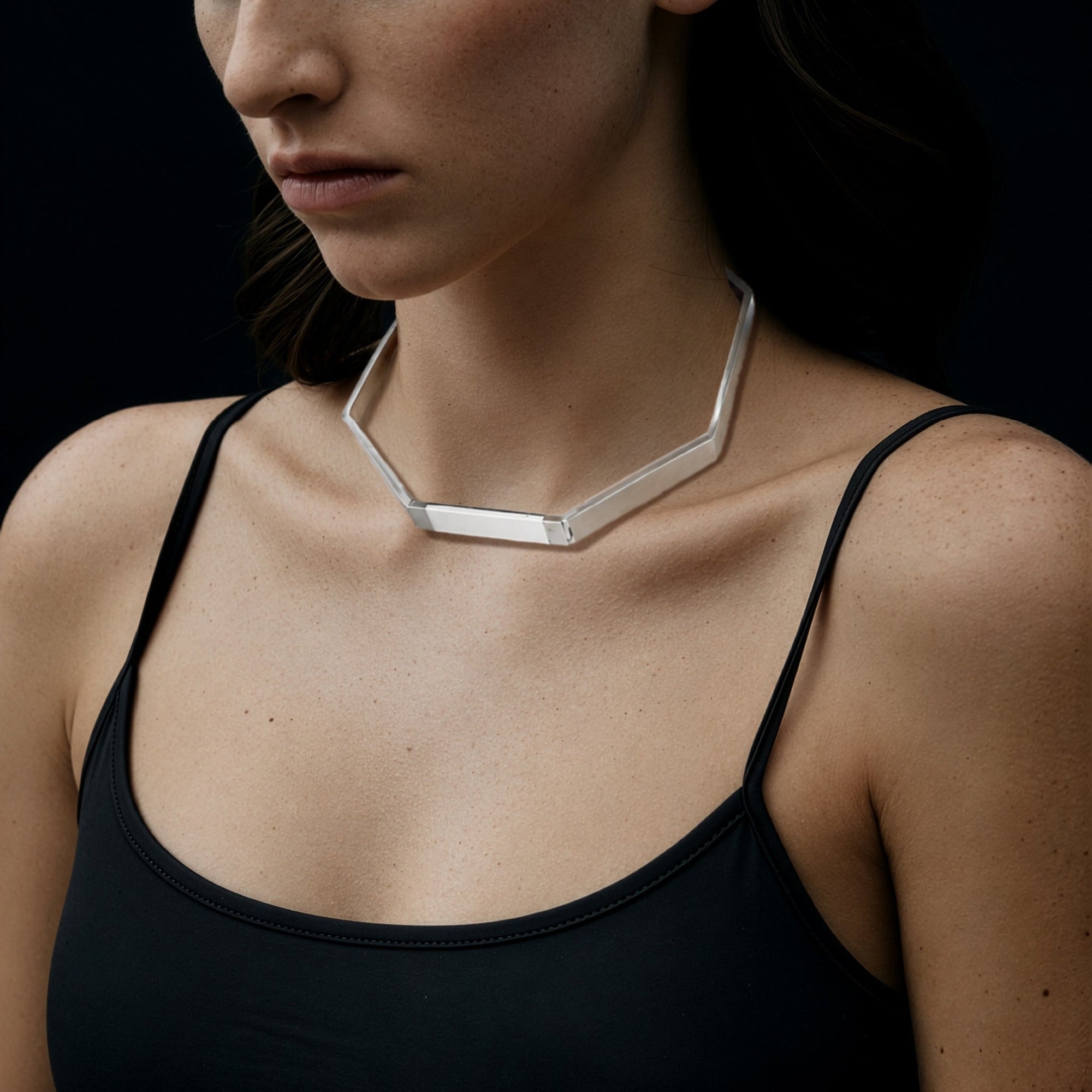 Collider Necklace | Sterling Silver | White Agate