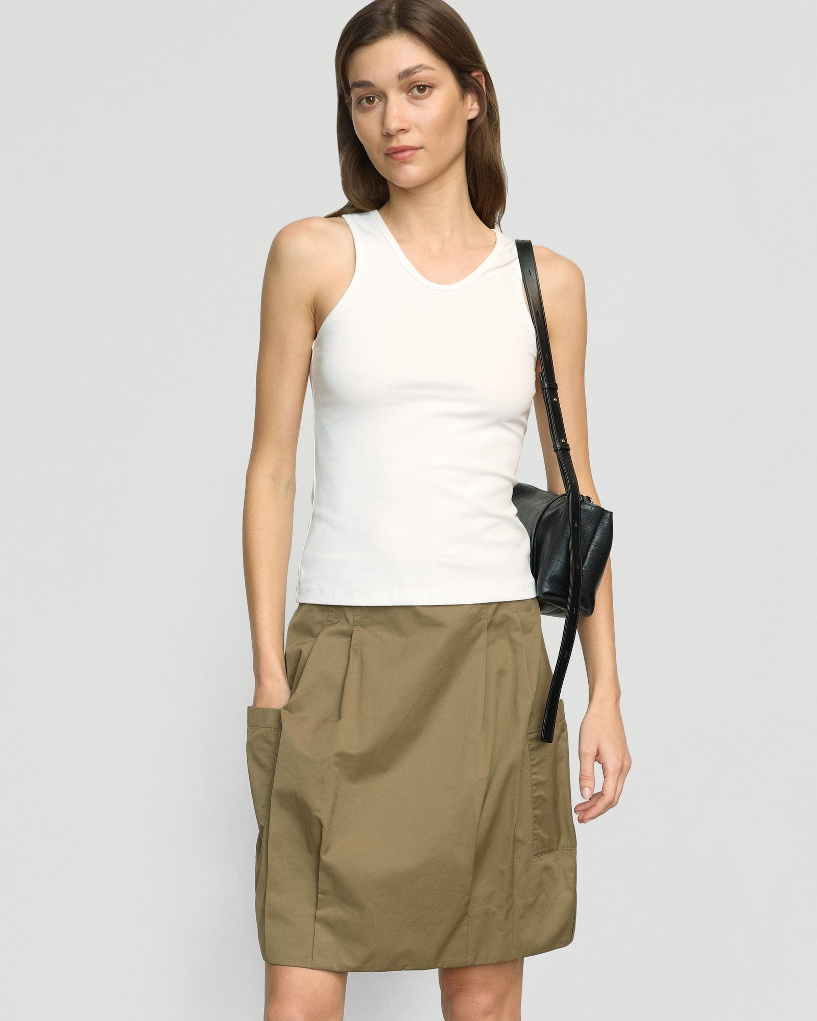 Connie Utility Cocoon Skirt | Dark Khaki