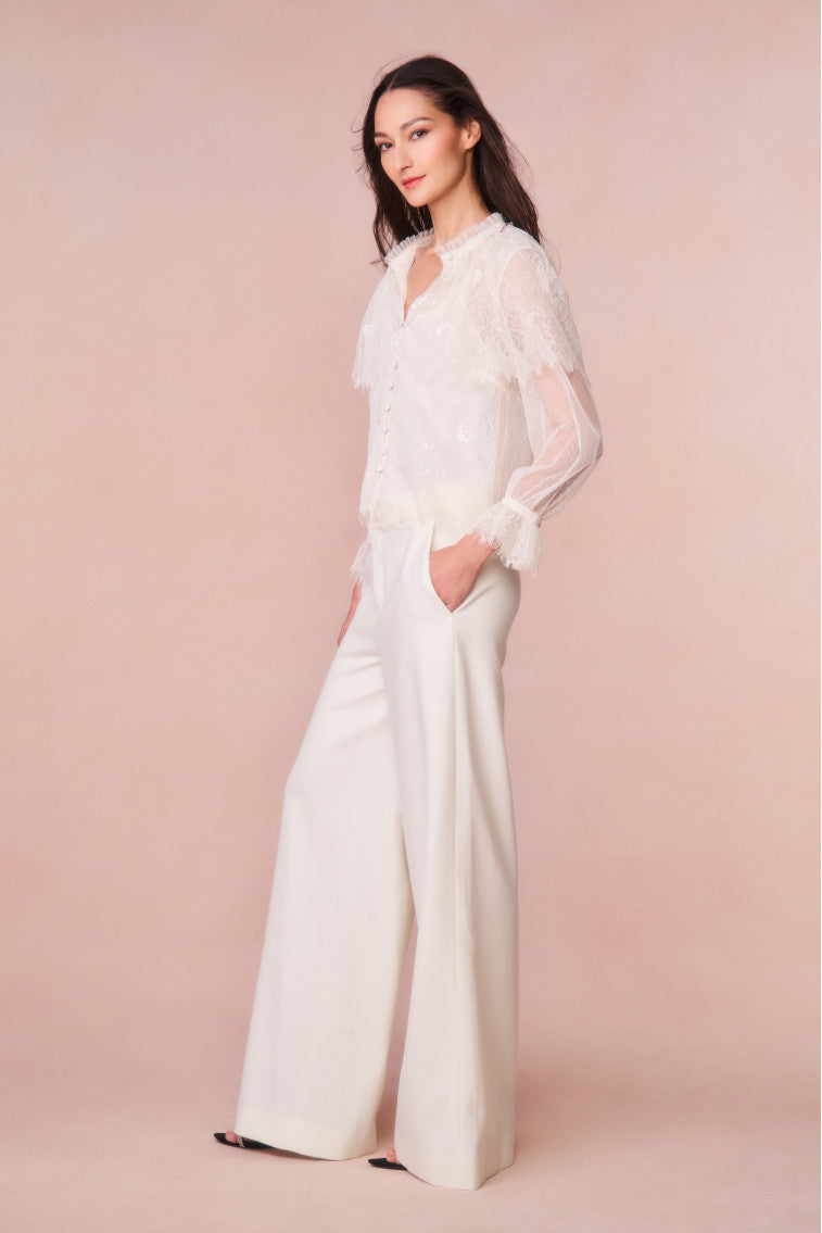 Samuela Wide Leg Trouser | Cream