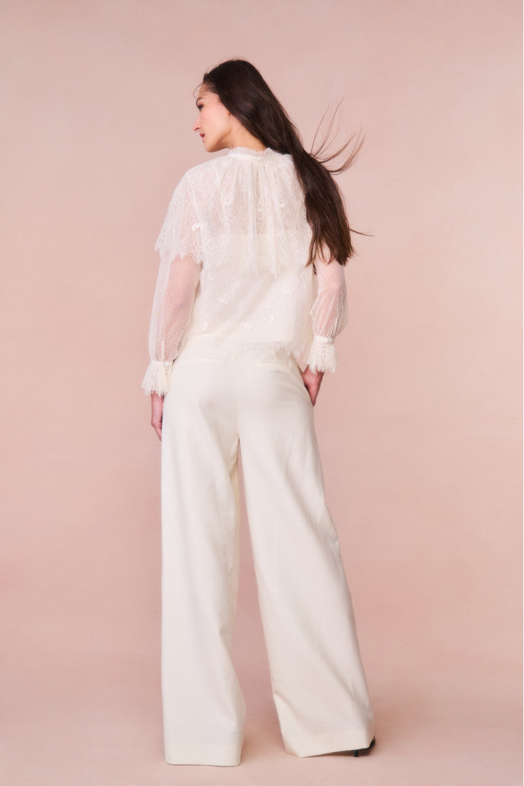 Samuela Wide Leg Trouser | Cream