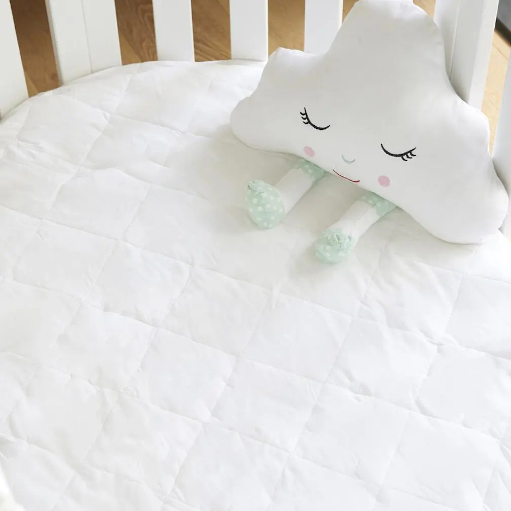 Bamboo Crib Mattress Protector | White