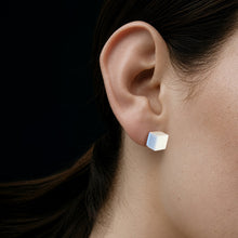 Cubic Earrings | Sterling Silver | White Agate