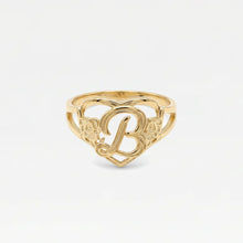The Gold Cutout Flower Heart Letter Ring | 18Kt Gold Vermeil