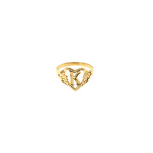 The Cutout Flower Heart Letter Ring | Gold Vermeil | Size 7