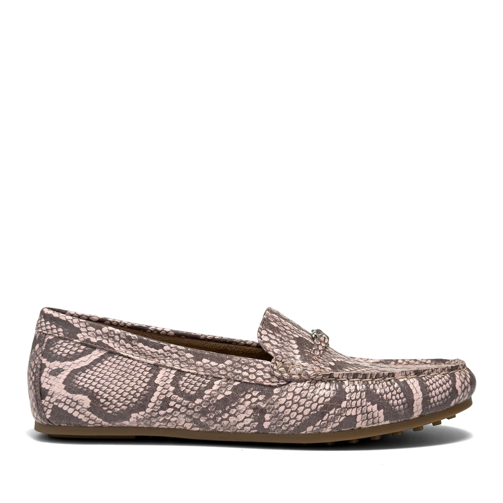 Drita Casual Loafer | Pale Pink Faux Snake Print