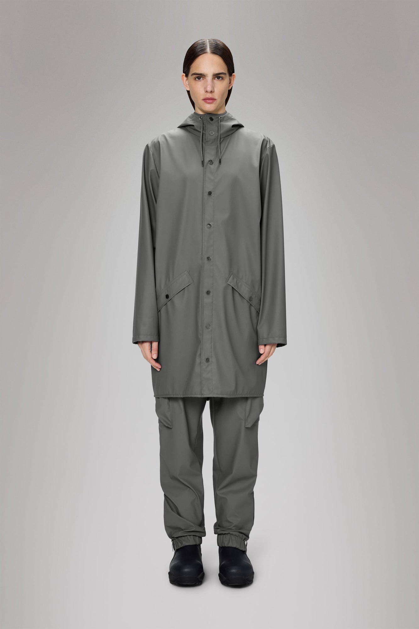 RAINS Long Jacket Grey Jacket