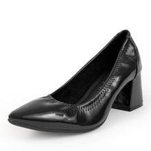 Elisea | Black Crinkle Patent Faux Leather