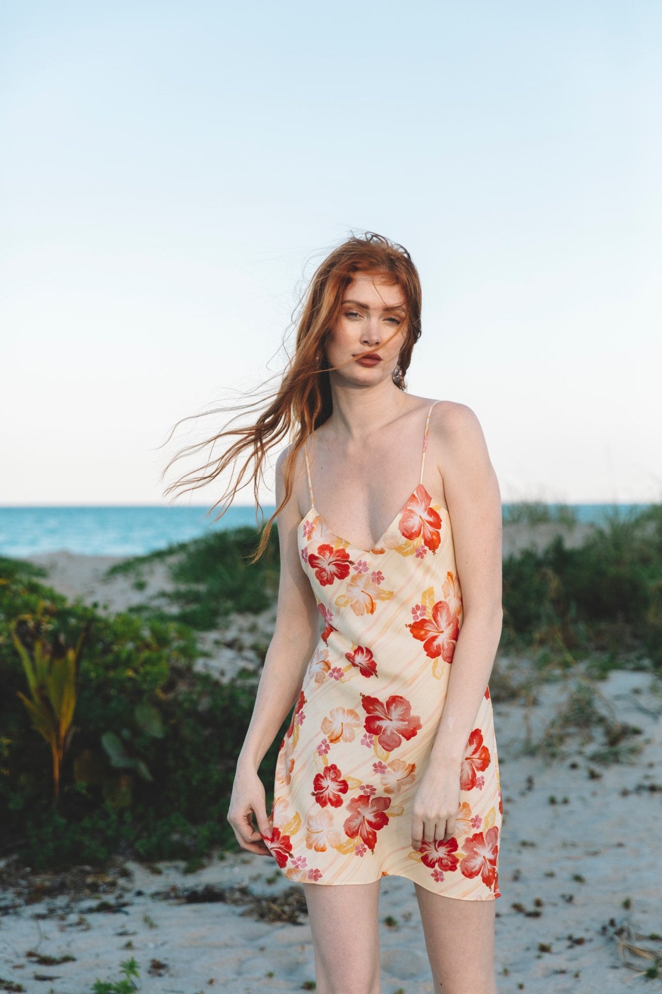 Rouge Multi Hibiscus Mini Slip | Multi Watercolor