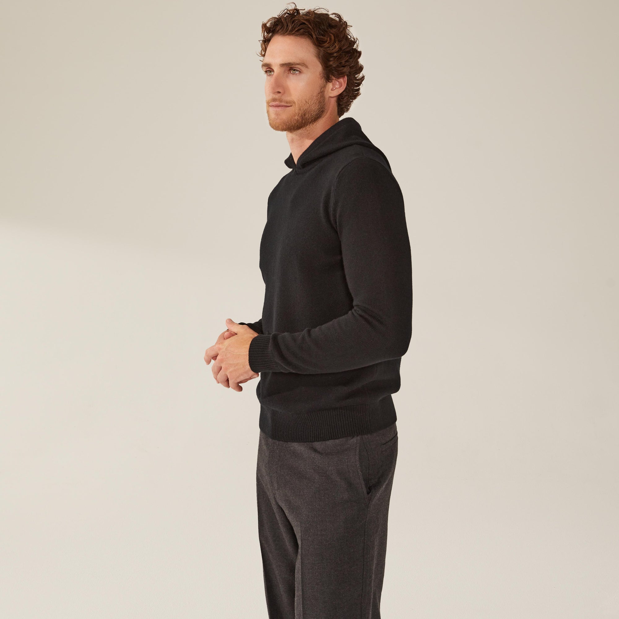Mens | Jasper Cashmere Hoodie | Black