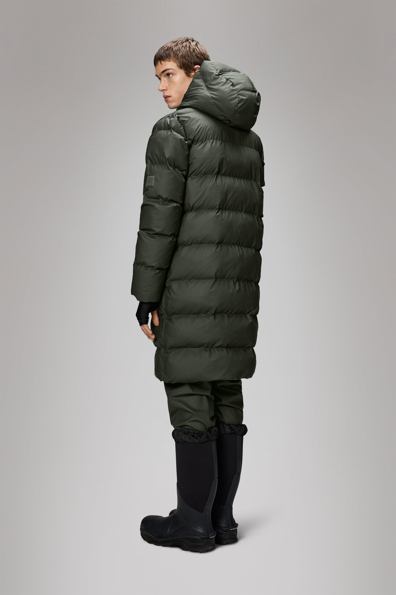 Rains Alta Longer Puffer Jacket Green Jacket