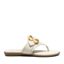 Glam Sandal Flat | Eggnog Faux Nappa