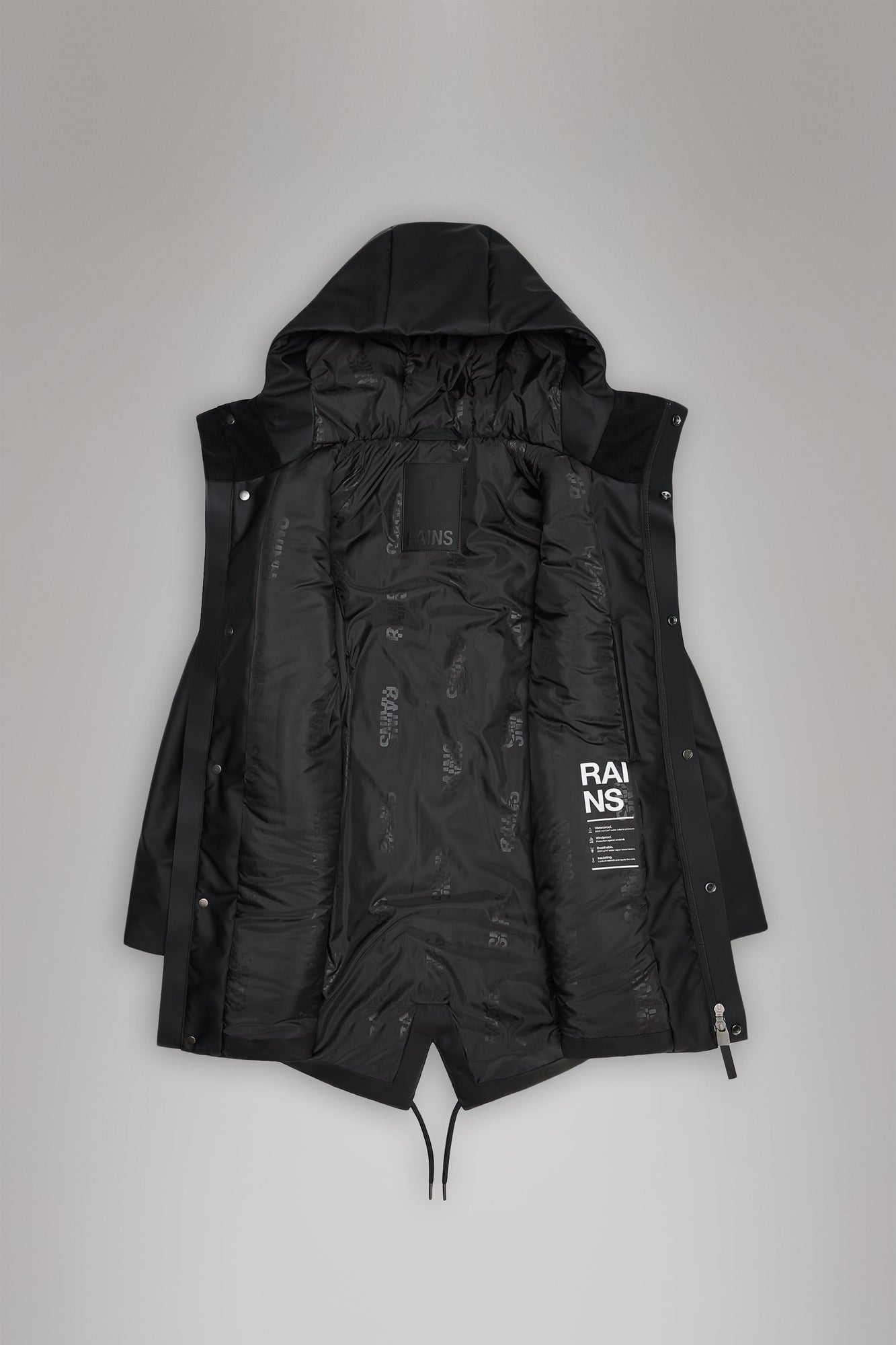 Rains Nome String W Parka Black Jacket