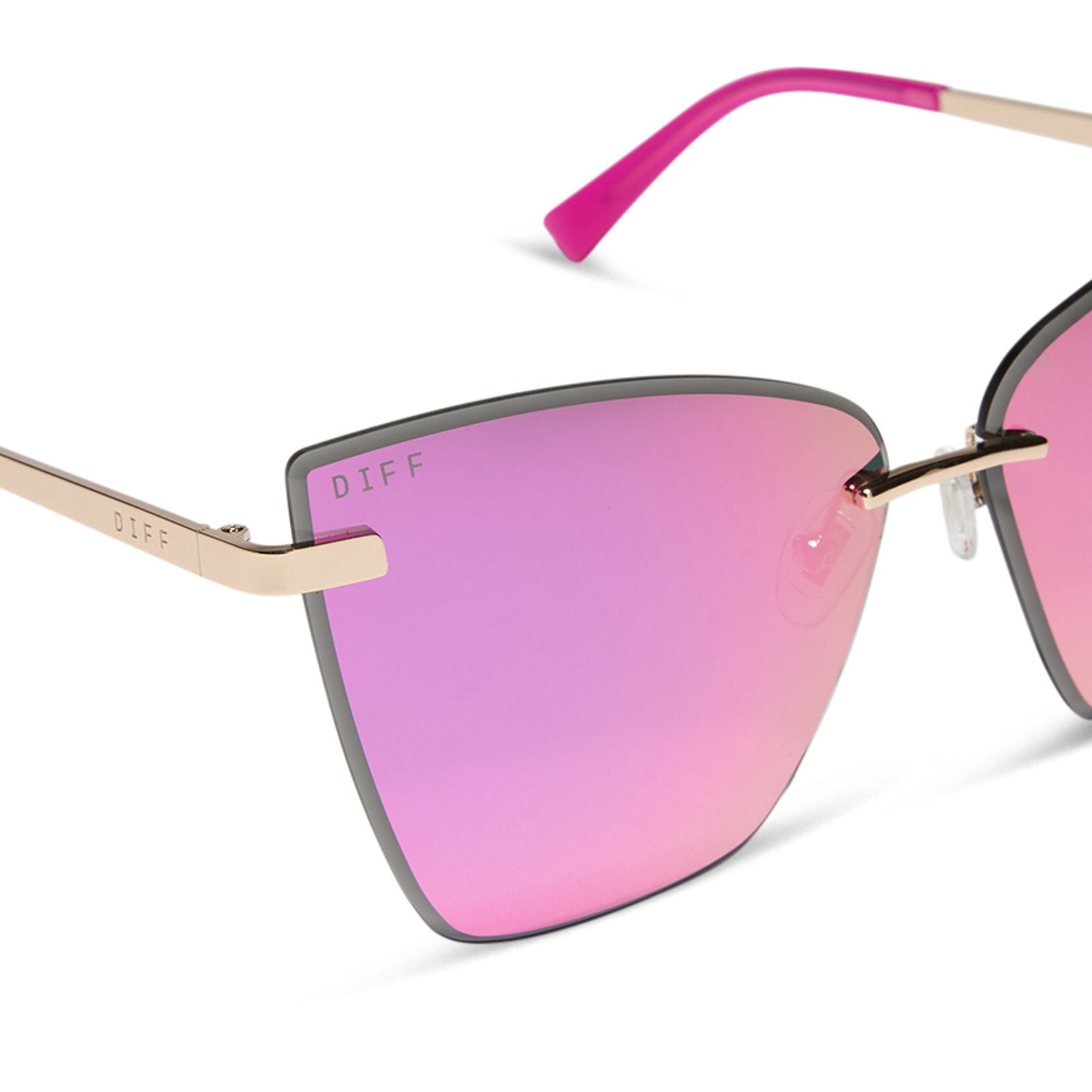 Womens | Becky V Sunglasses | Gold | Pink Rush Lenses