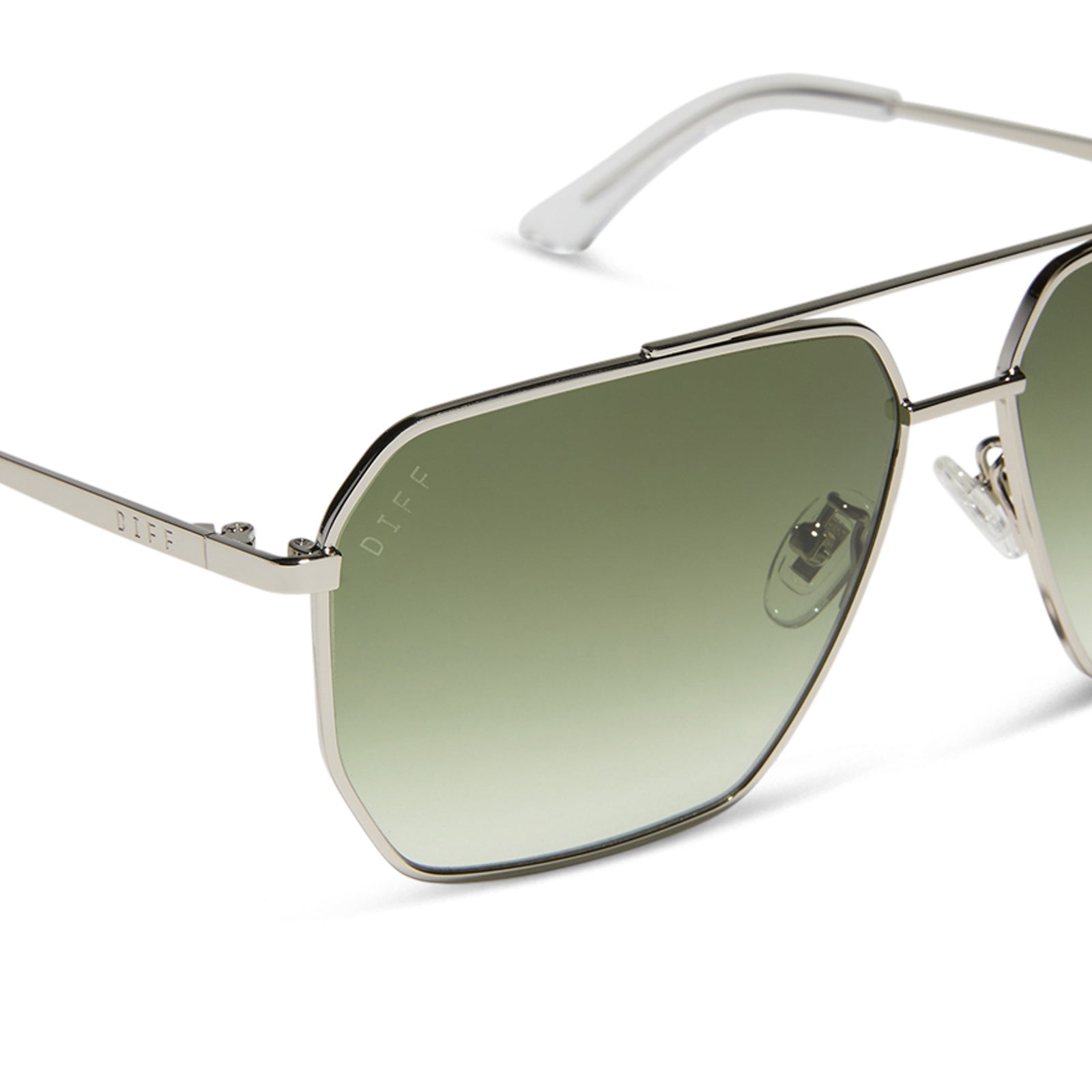 Womens | Berkely Sunglasses | Silver | Cool Matcha Gradient Lenses