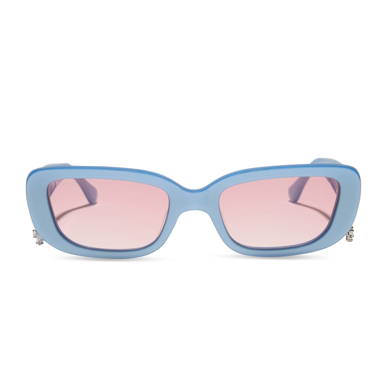 Womens | Cher Sunglasses | Light Blue | Pink Gradient Lenses