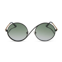 Womens | Elphaba Wire Frames Sunglasses | Classic Black Wire | Emerald Tint Gradient Lenses