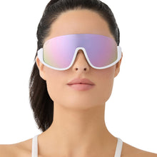 Unisex | Blazer Sunglasses | Matte White | Lavender Polarized Lenses