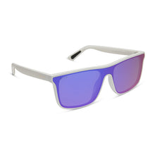 Unisex | Flash Sunglasses | Matte White | Purple Polarized Lenses