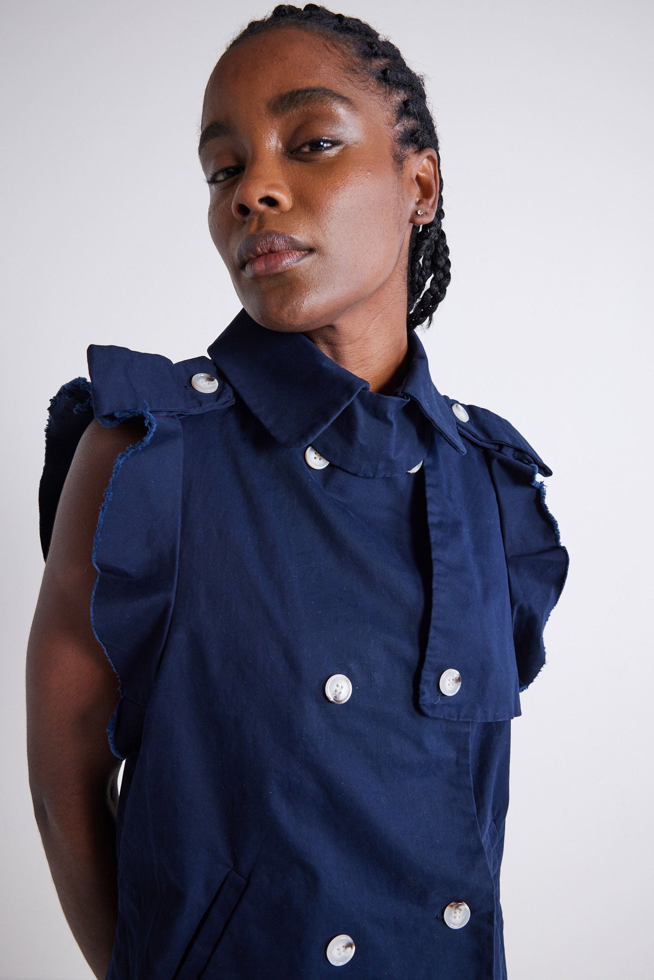 Double Down Twill Vest | Washed Navy