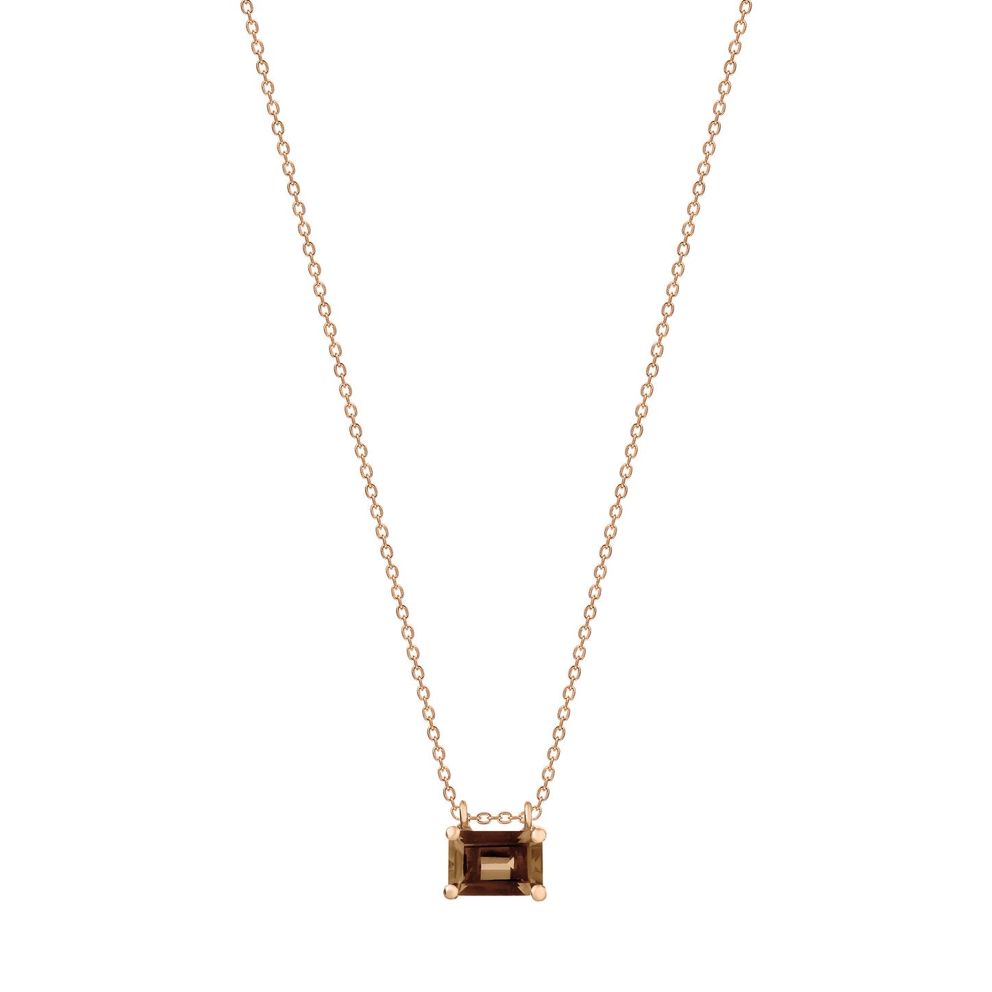 Mini Cocktail Smoky Quartz On Chain | 18K Rose Gold