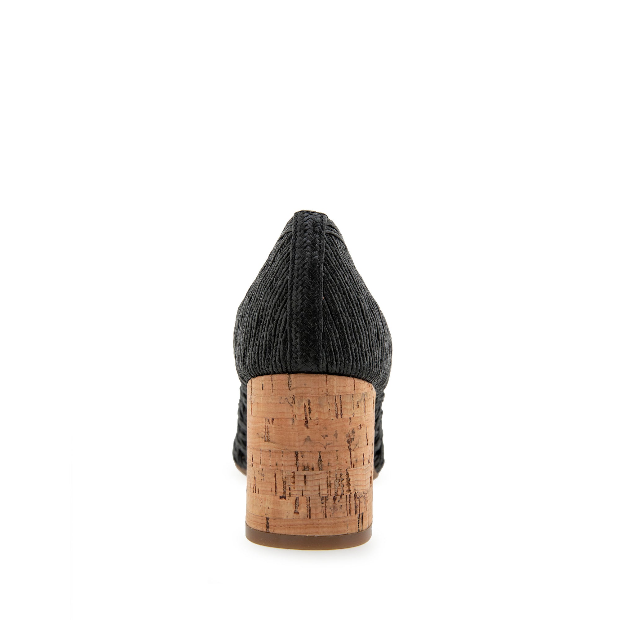 Melo Dress Pump | Black Embroidered Raffia