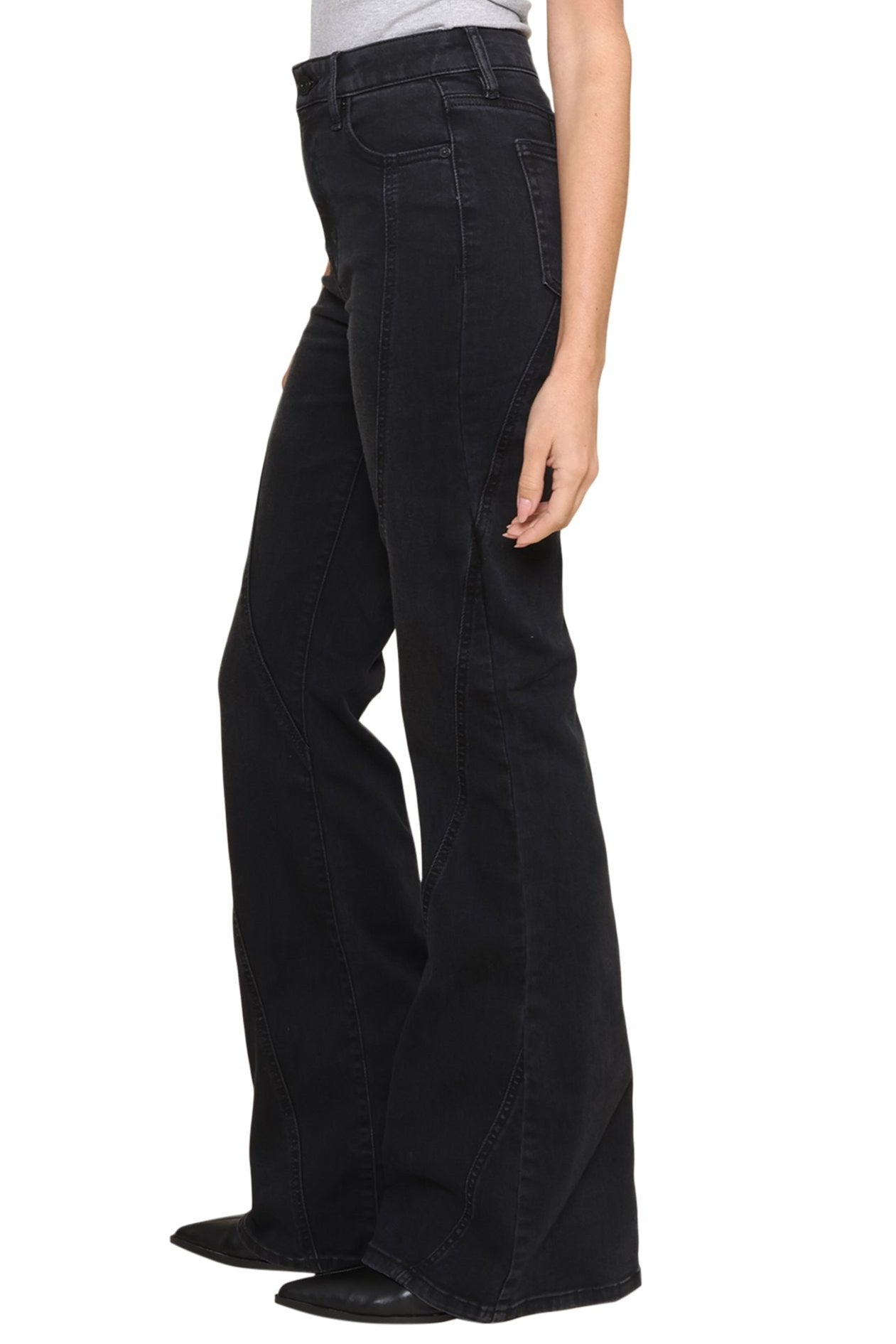 Hidden | Black Seamed Happi Flare | Black