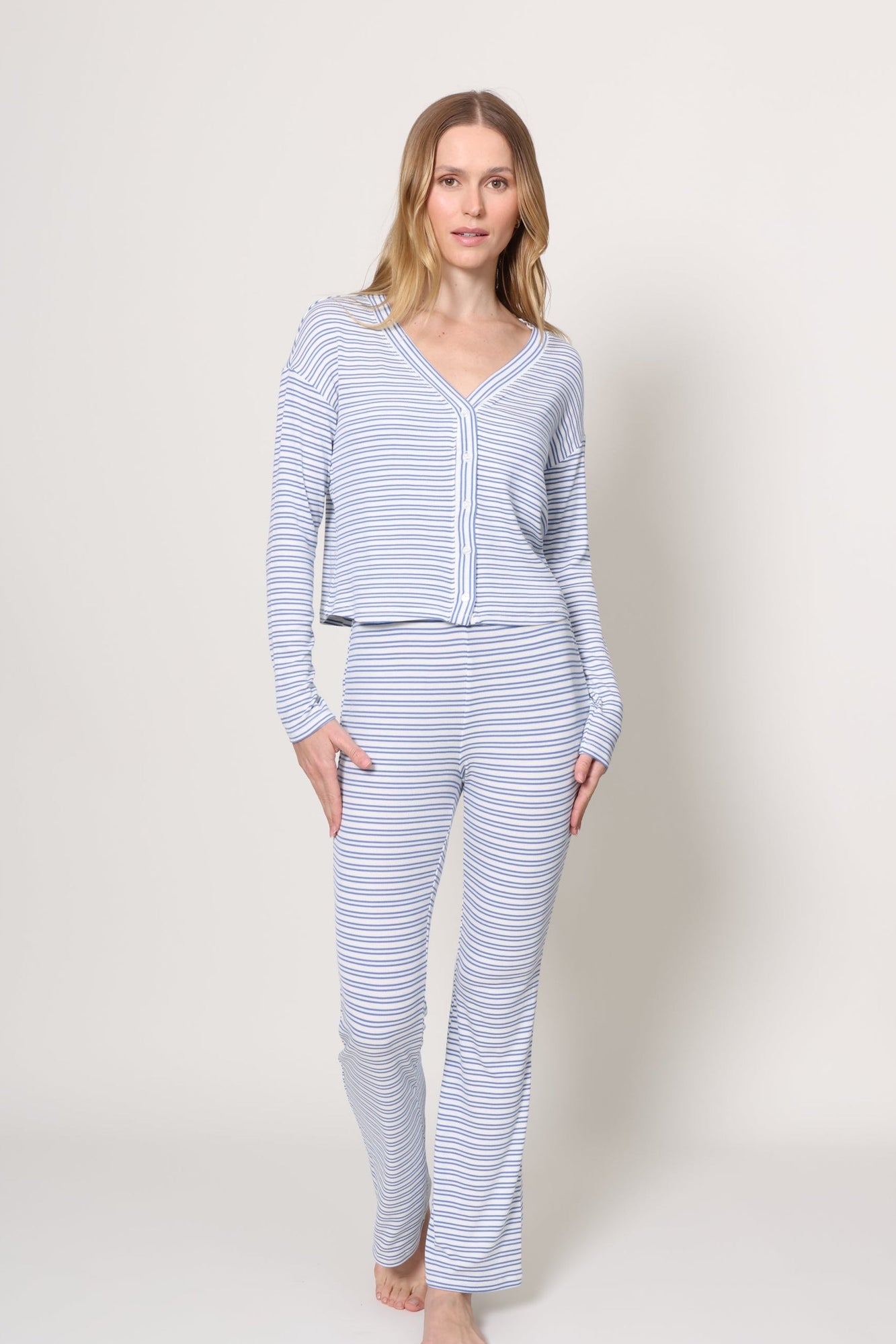 Z Supply Lounge | Mara Stripe Cardigan | Blue