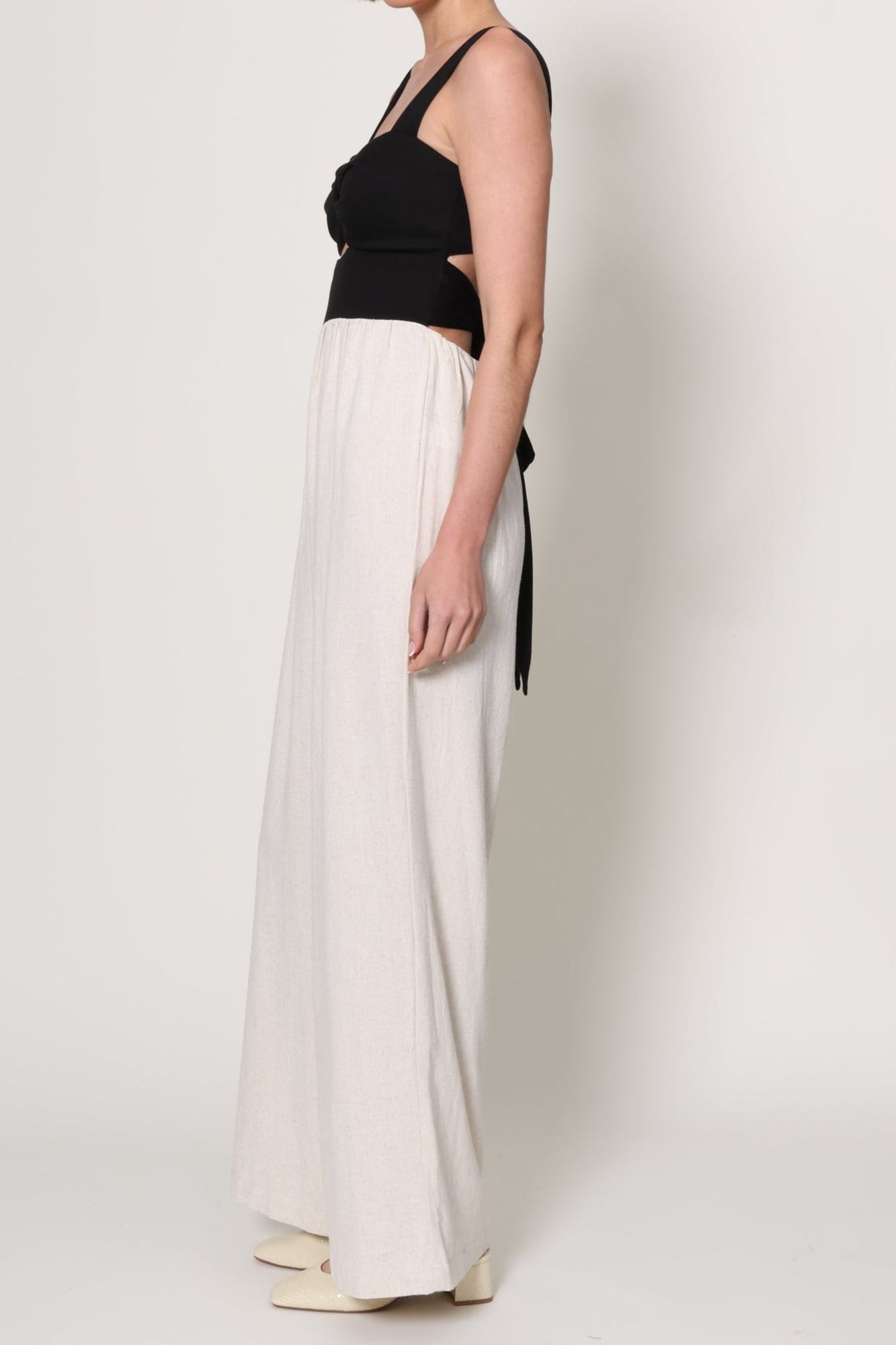 W.A.P.G. We'Re All Pretty Girls | Kris Linen Jumpsuit | Black