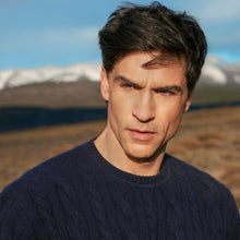 Mens | Luke Cashmere Cable Knit Sweater | Navy