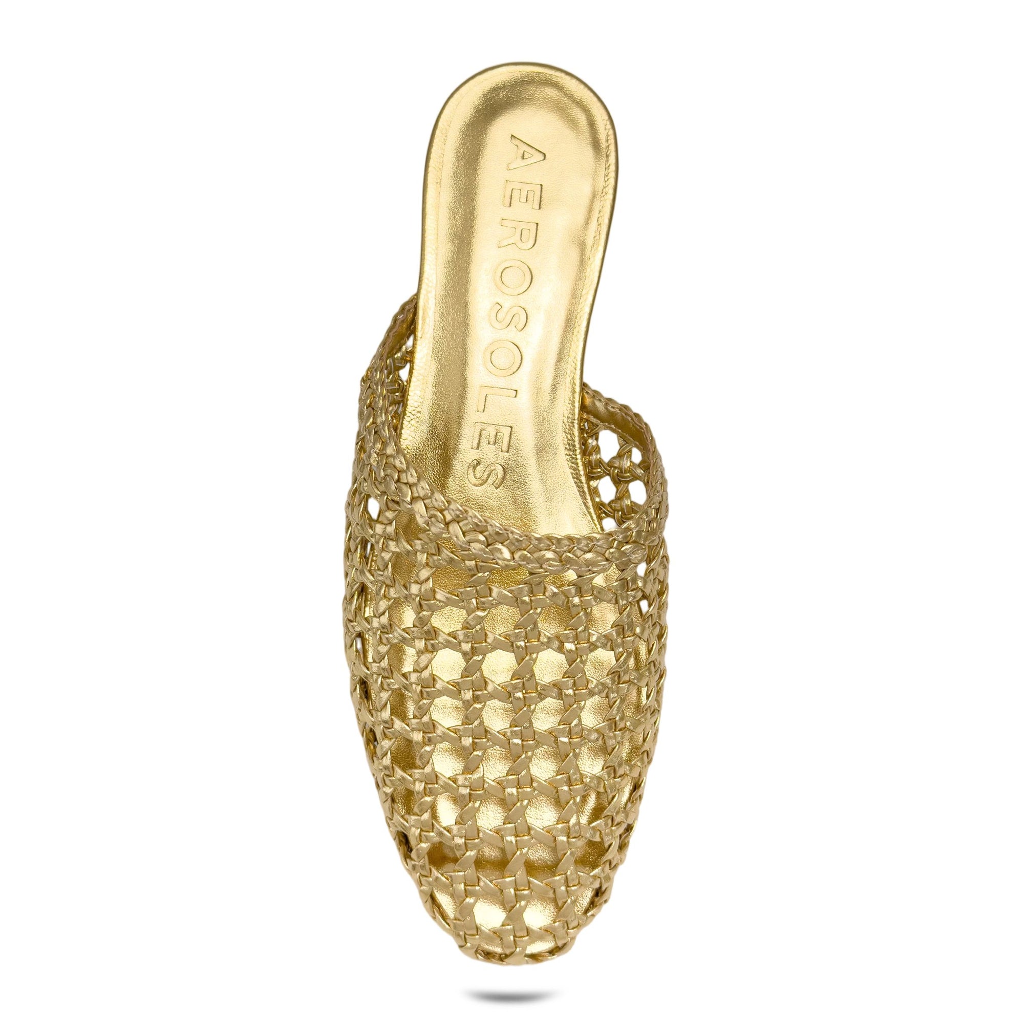 Assia Dress Flat | Gold Faux Open Woven