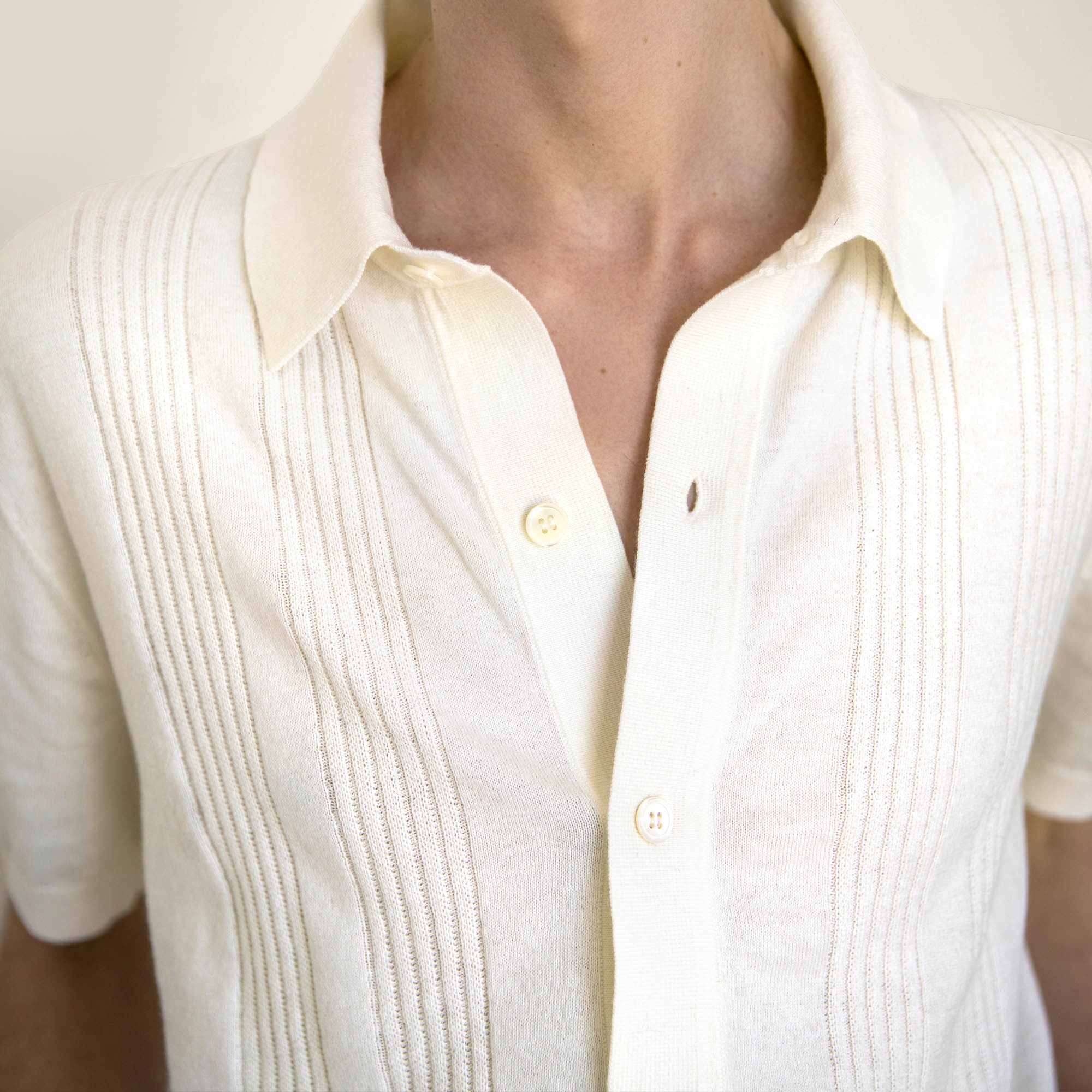 Mens | Pierre Featherlight Button Down | Ecru