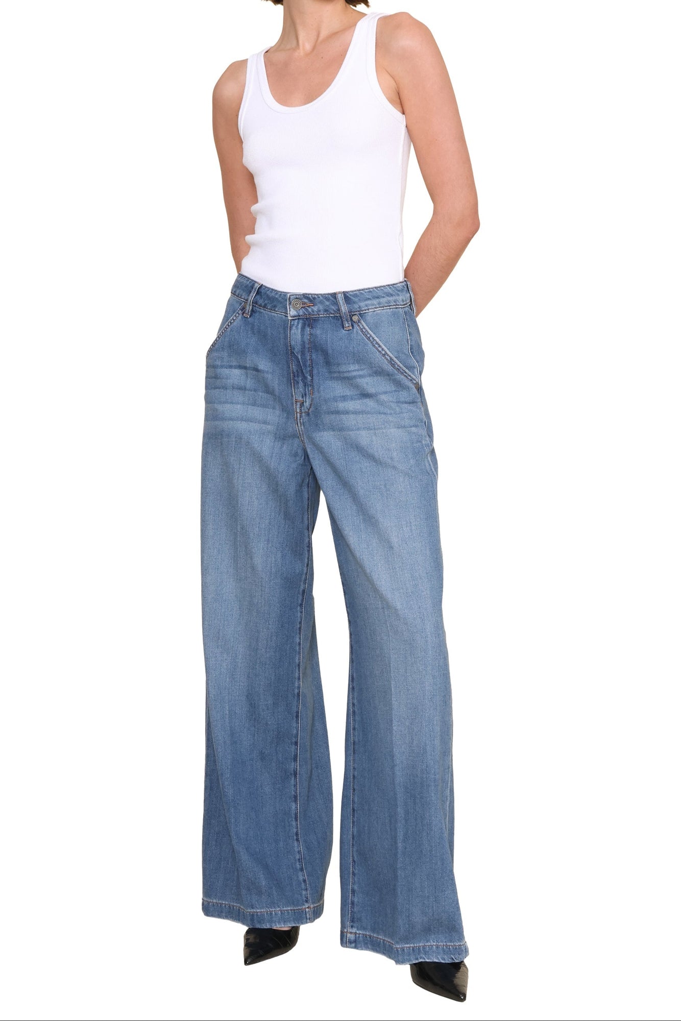 Hidden | The Med Nori Trouser Wide Leg | Blue