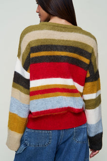 Womens | Hawley Oversized Stripe Wool Jumper | Olive