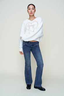 Womens | Guizio Heart Wool Sweater | White