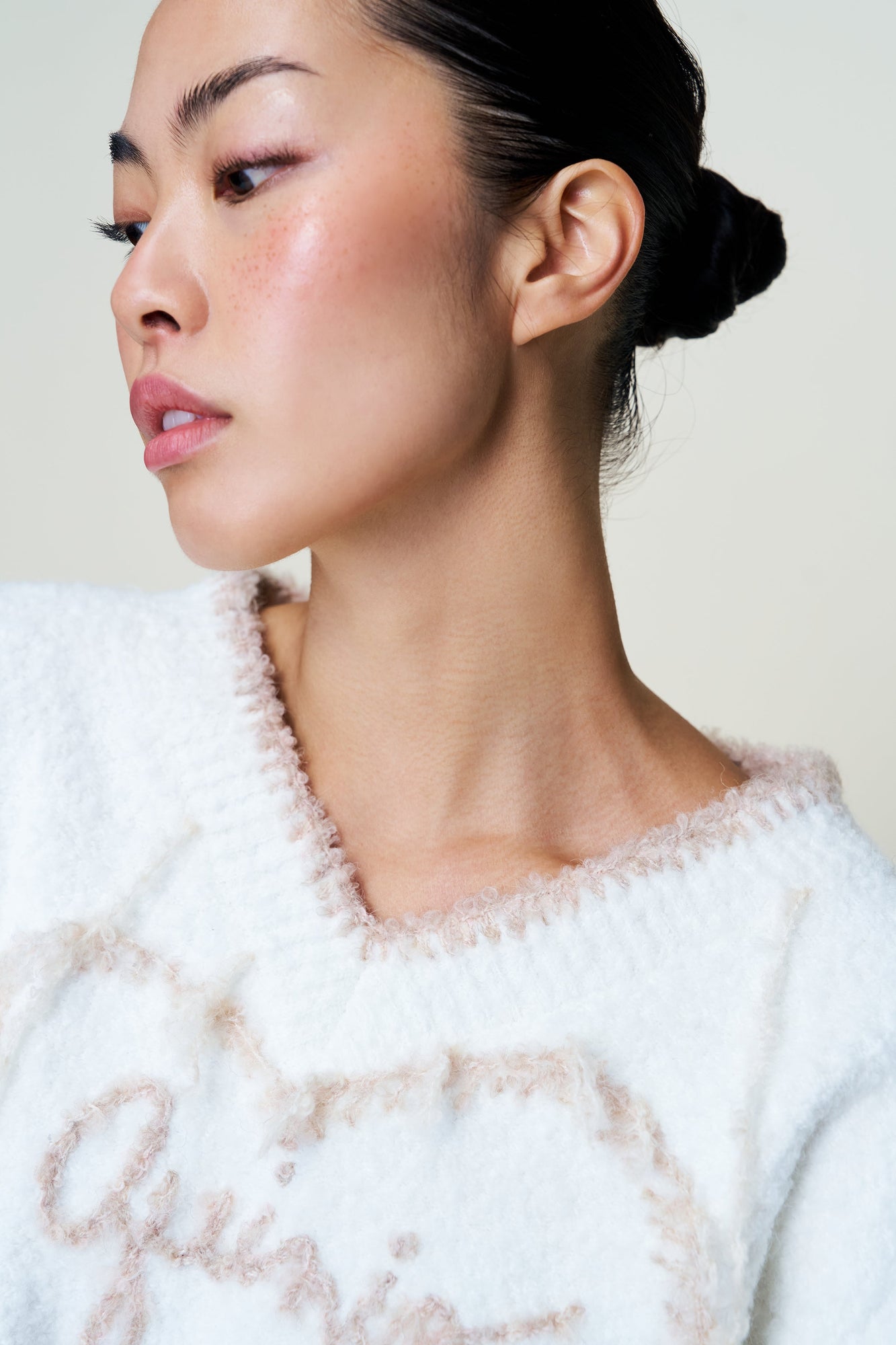 Womens | Guizio Heart Wool Sweater | White