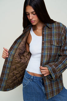 Womens | Parker Quilted Lined Shacket | Brown