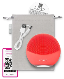 LUNA 4 mini Deep Cleansing Dual-Sided Facial Cleansing Massager | Coral